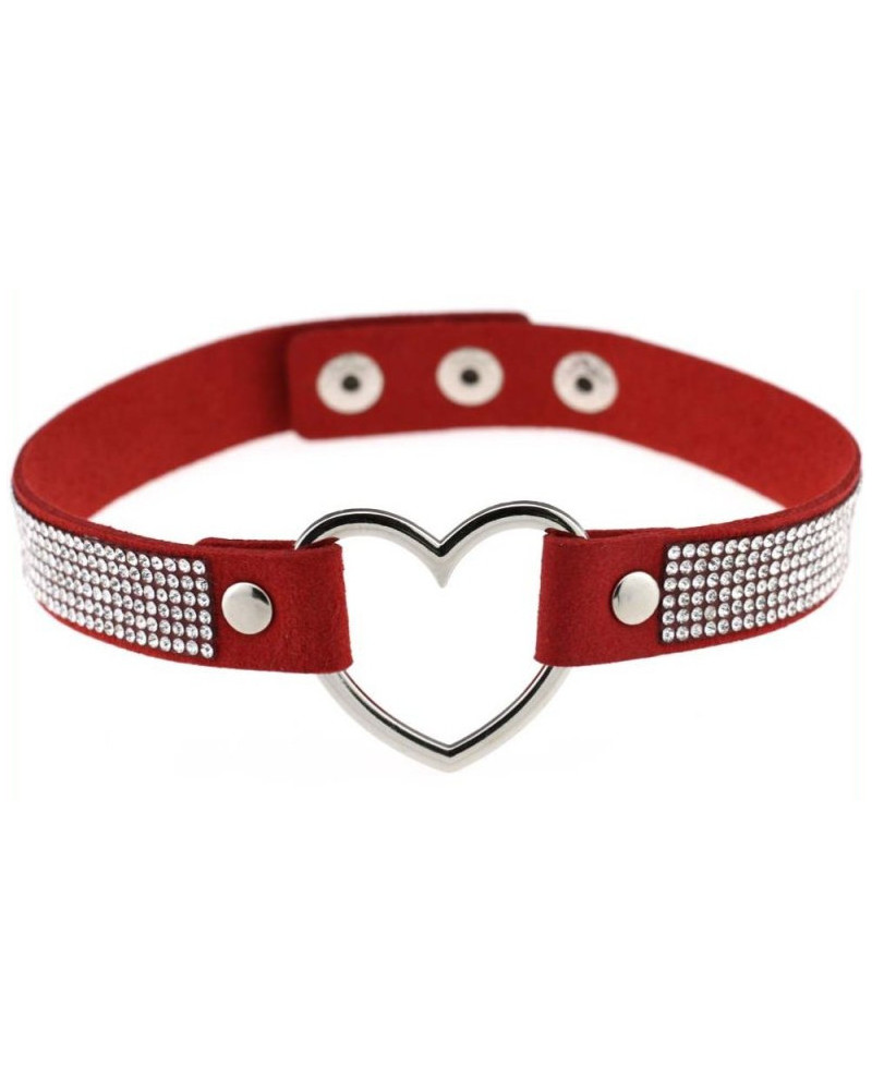 Ras de cou Heart Strass Rouge 