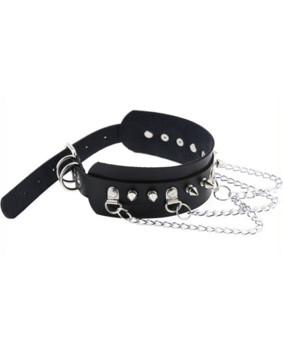 Collier à pointes Piky Noir-Argenté 