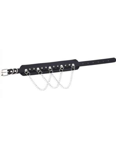 Collier à pointes Piky Noir-Argenté 