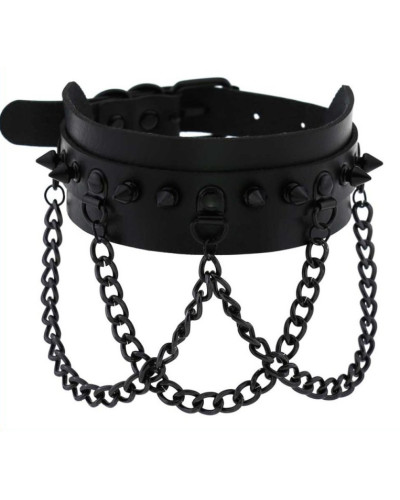 Collier à pointes Piky Noir 