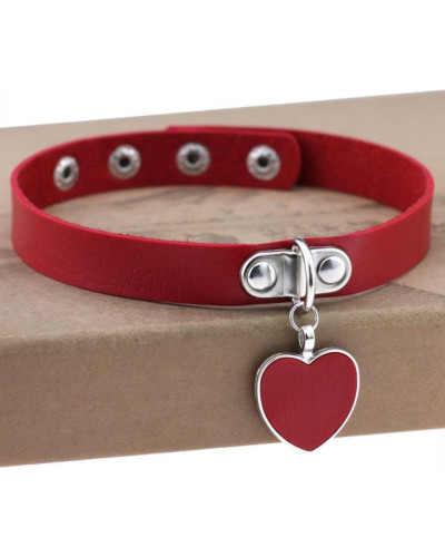 Ras de cou Punk Heart Rouge 