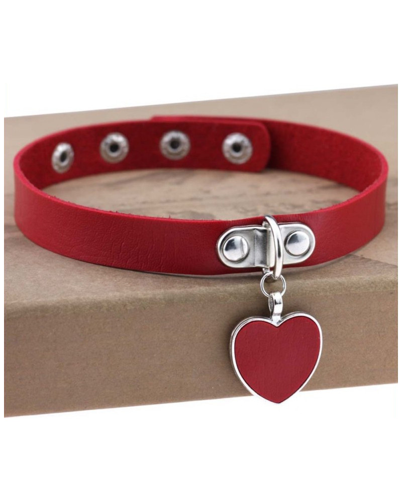 Ras de cou Punk Heart Rouge 