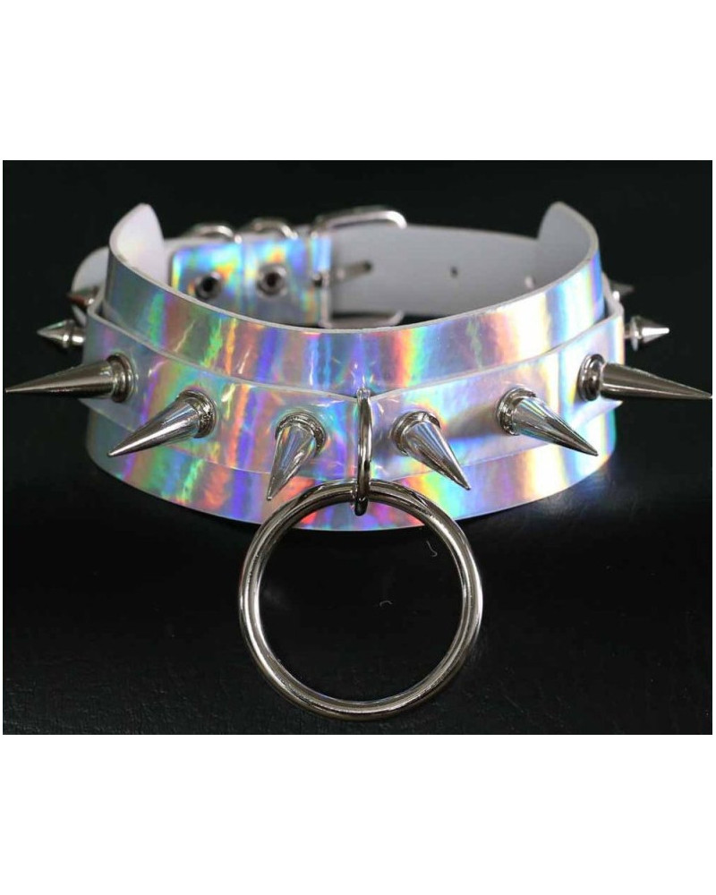 Collier à pointes Strobo Laser Argenté 