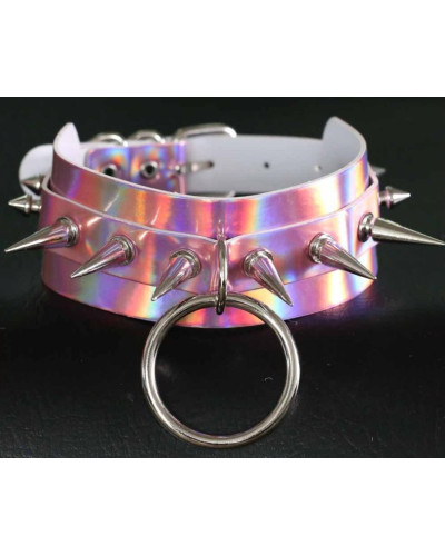 Collier à pointes Strobo Laser Rose 