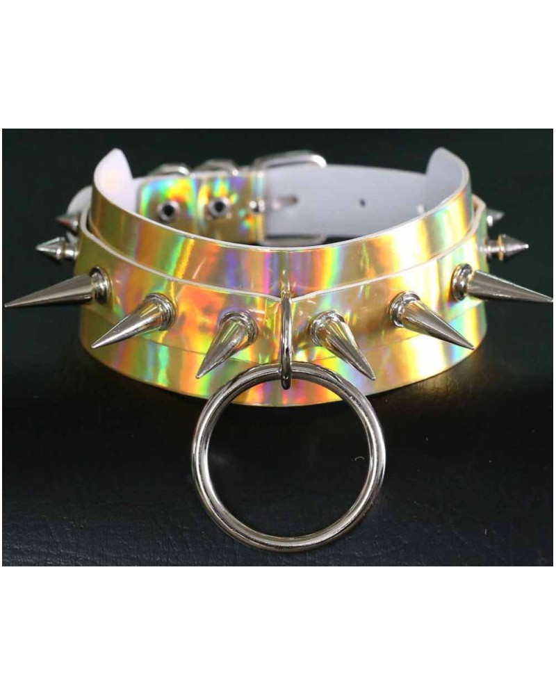 Collier à pointes Strobo Laser Doré 