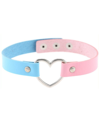 Ras de cou HEART DUO Bleu-Rose 