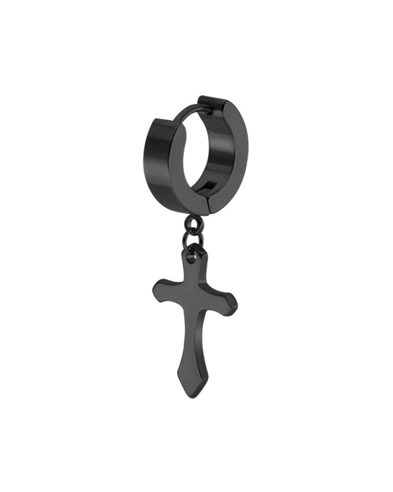 Boucle d'oreille CROSS Noire 