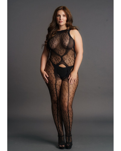 Combinaison CROTCHLESS LEOPARD Noire 