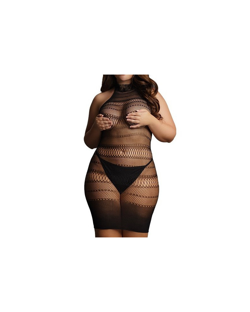 Robe sexy Grande Taille HIGH LACE Noire 