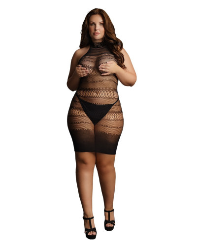 Robe sexy Grande Taille HIGH LACE Noire 