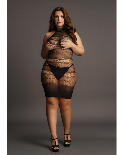 Robe sexy Grande Taille HIGH LACE Noire 