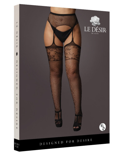 Porte-jarretelles et Bas LACE TOP Noir 