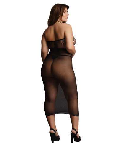 Robe Résille Grande taille HIGH NECK Noire 