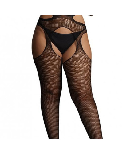Collants Résille Grande taille STRAPPY Noirs 