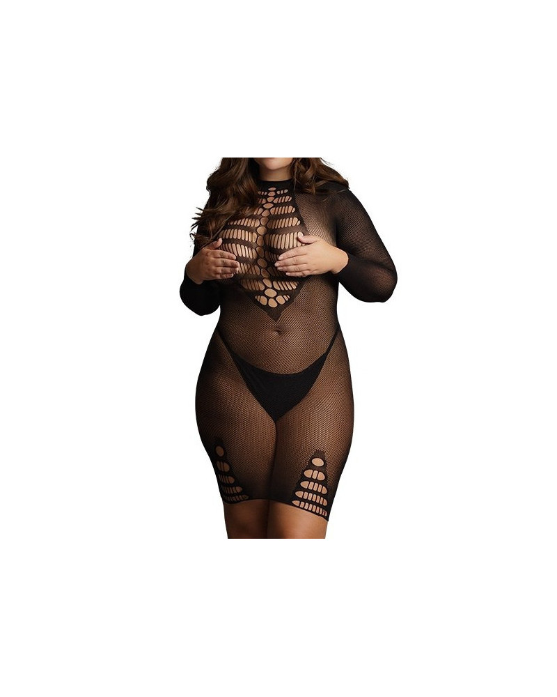 Robe sexy Grande Taille LONG SLEEVE Noire 