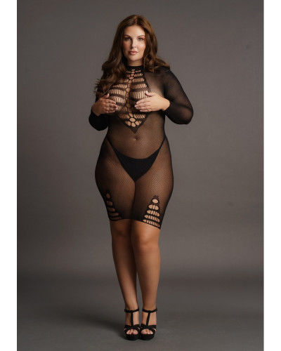 Robe sexy Grande Taille LONG SLEEVE Noire 