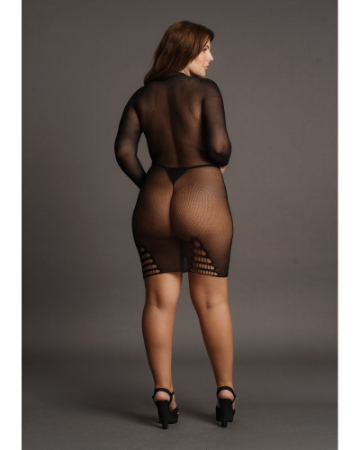 Robe sexy Grande Taille LONG SLEEVE Noire 
