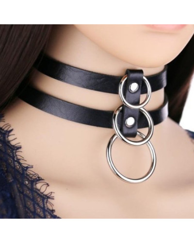 Ras de cou Tri Rings Noir 