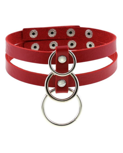 Ras de cou Tri Rings Rouge 