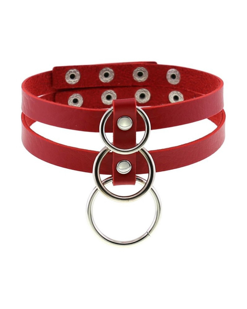 Ras de cou Tri Rings Rouge 