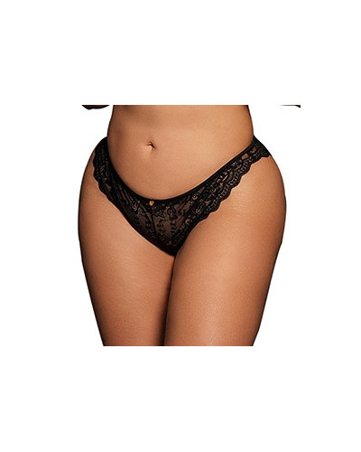 Culotte dentelle CLAIRE Grande Taille Noire 