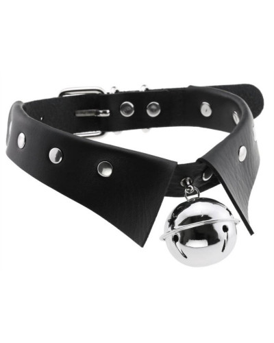 Collier ras de cou avec Grelot Jing Noir 