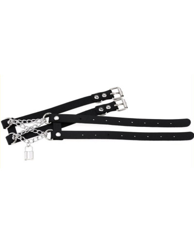Collier Ras de cou Pendant Lock Noir 