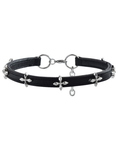 Collier Ras de cou fin Cross Flow Noir 