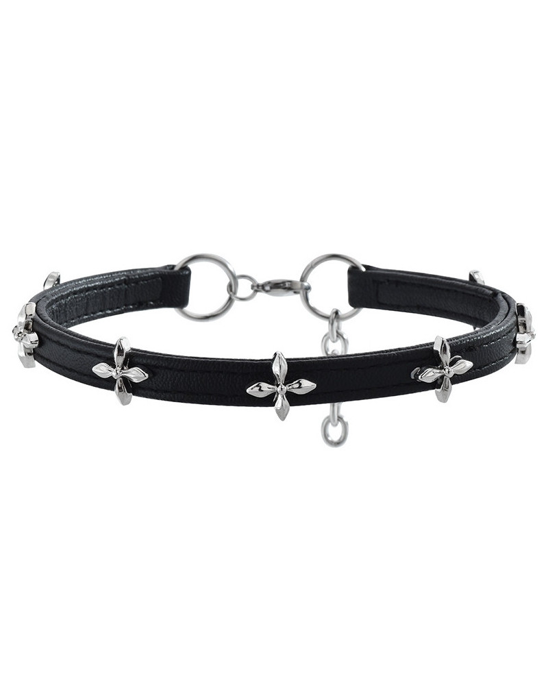 Collier Ras de cou fin Cross Flow Noir 