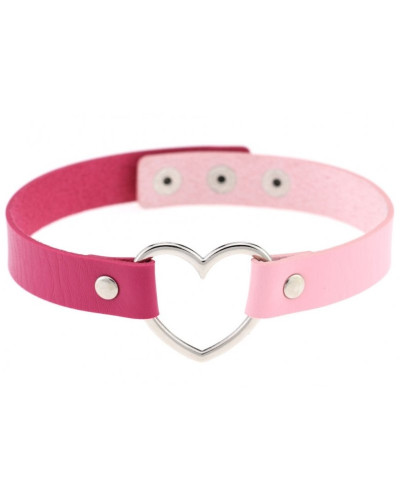 Ras de cou Heart Duo Rose-Fuchsia 