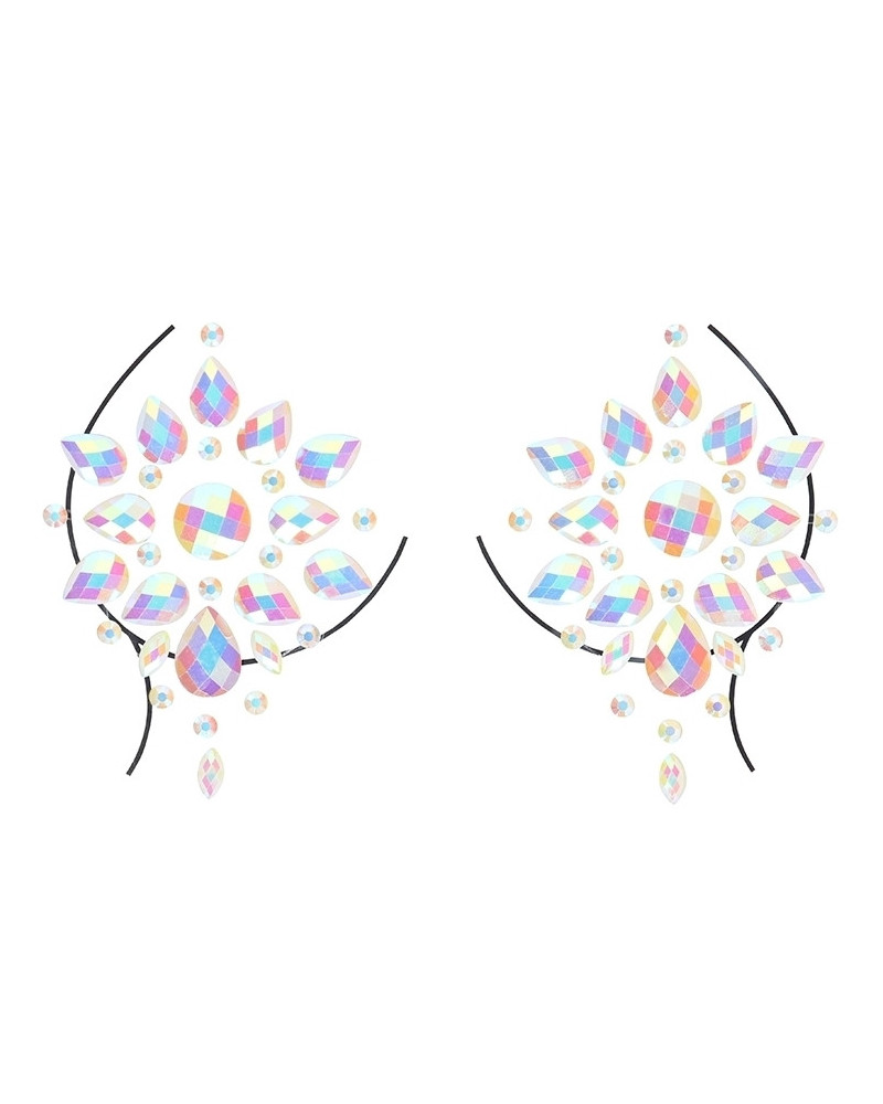 Stickers Cache-seins strass phosphorescents Glow Nipples 