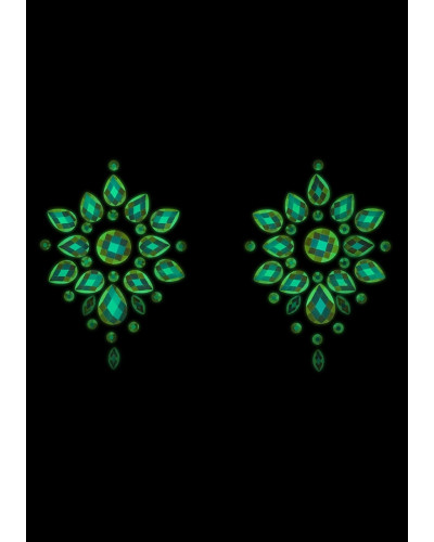 Stickers Cache-seins strass phosphorescents Glow Nipples 
