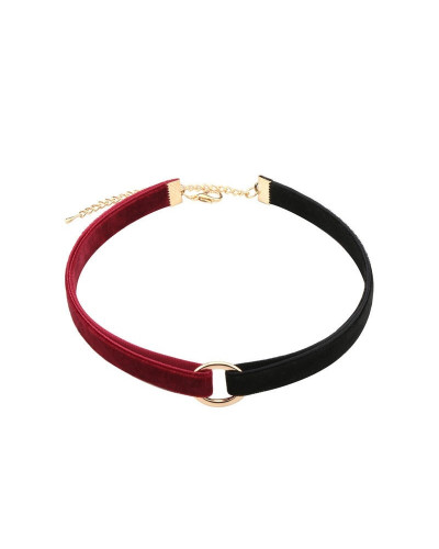Ras de cou VELVET DUO Noir-Rouge 