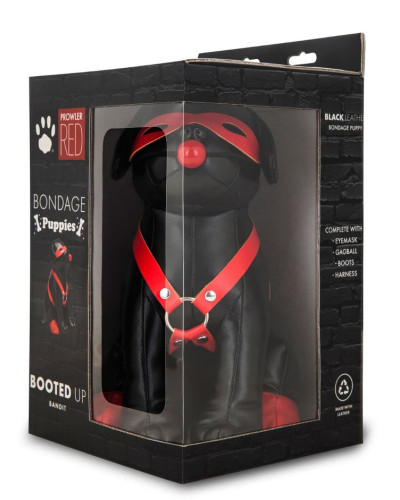 Chien en Simili Bandit 24cm Noir 