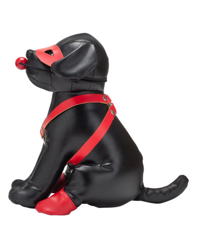 Chien en Simili Bandit 24cm Noir 