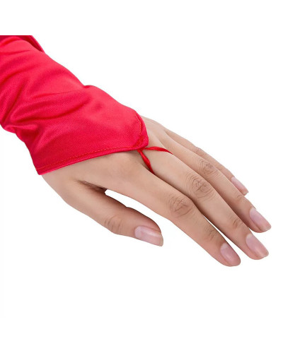 Mitaines Longues Satin Gloves Rouges 