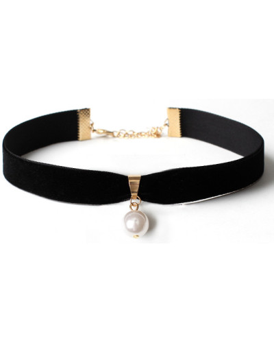 Ras de Cou Pearl Velvet Noir 