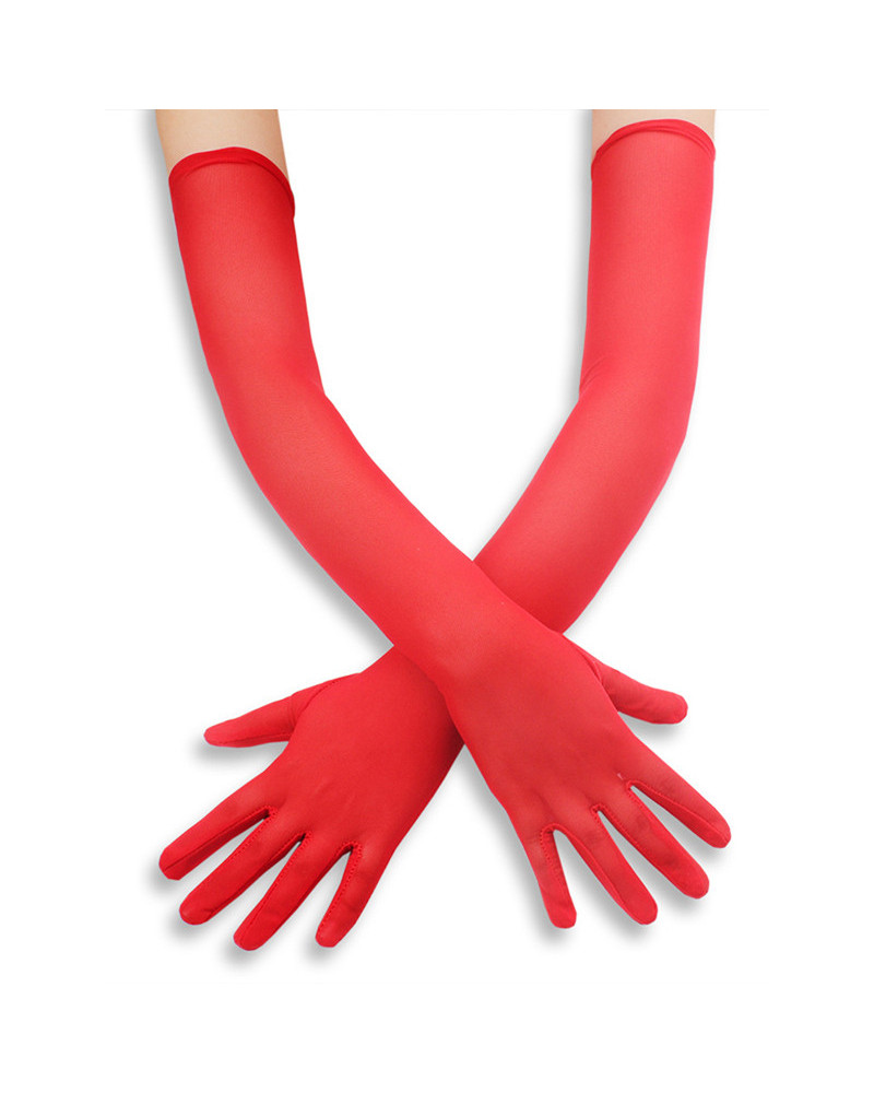Gants Longs Mesh Gloves 50cm Rouges 