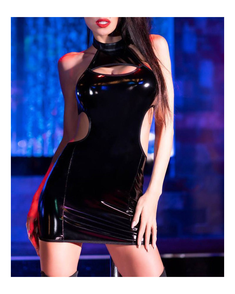 Robe wetlook Niky - Noire  Couleur principale:Noir