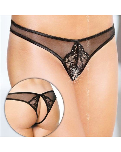 Tanga ouvert Vladlena - Noir  Couleur principale:Noir