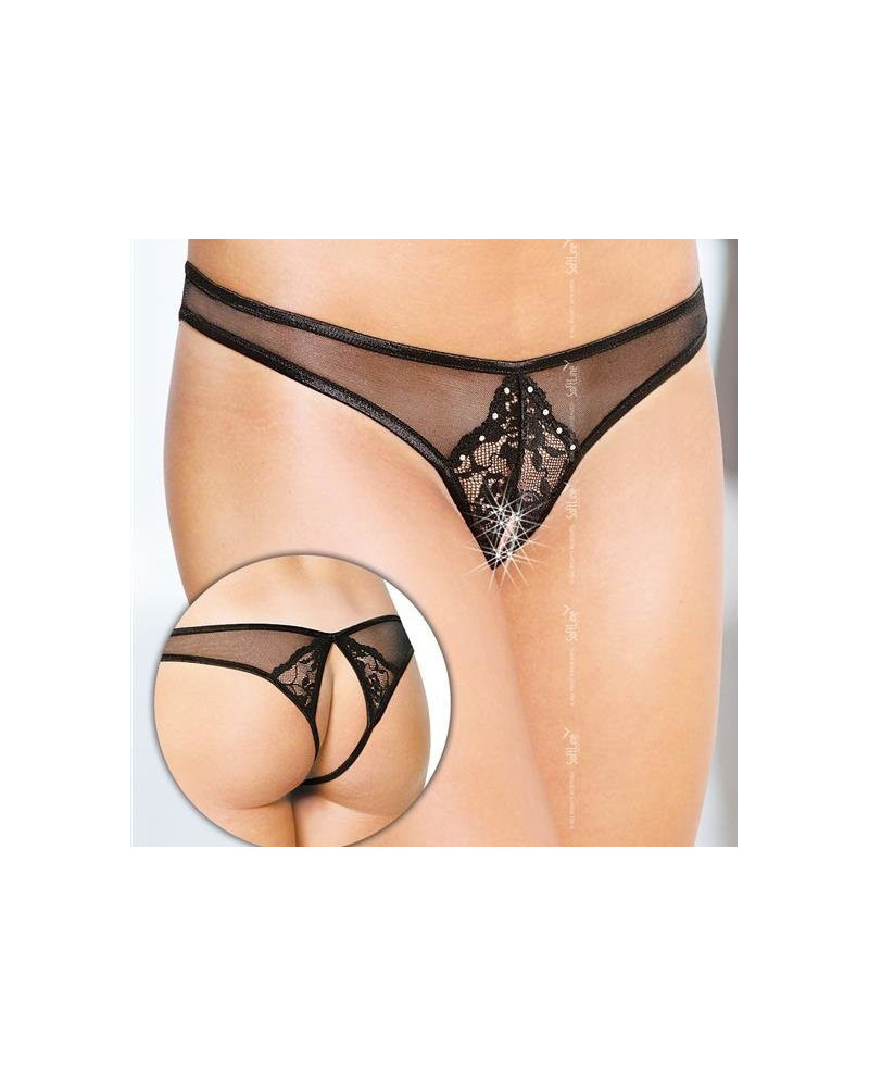 Tanga ouvert Vladlena - Noir  Couleur principale:Noir
