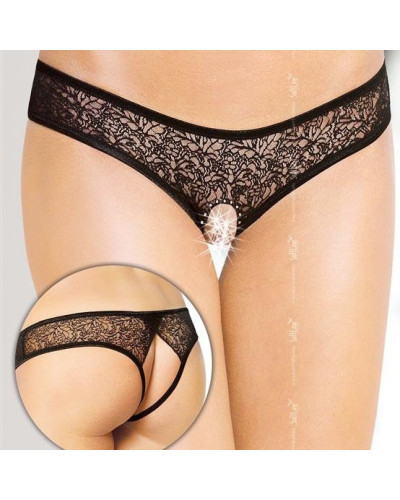 Tanga ouvert ROSITA - Noir   Couleur principale:Noir