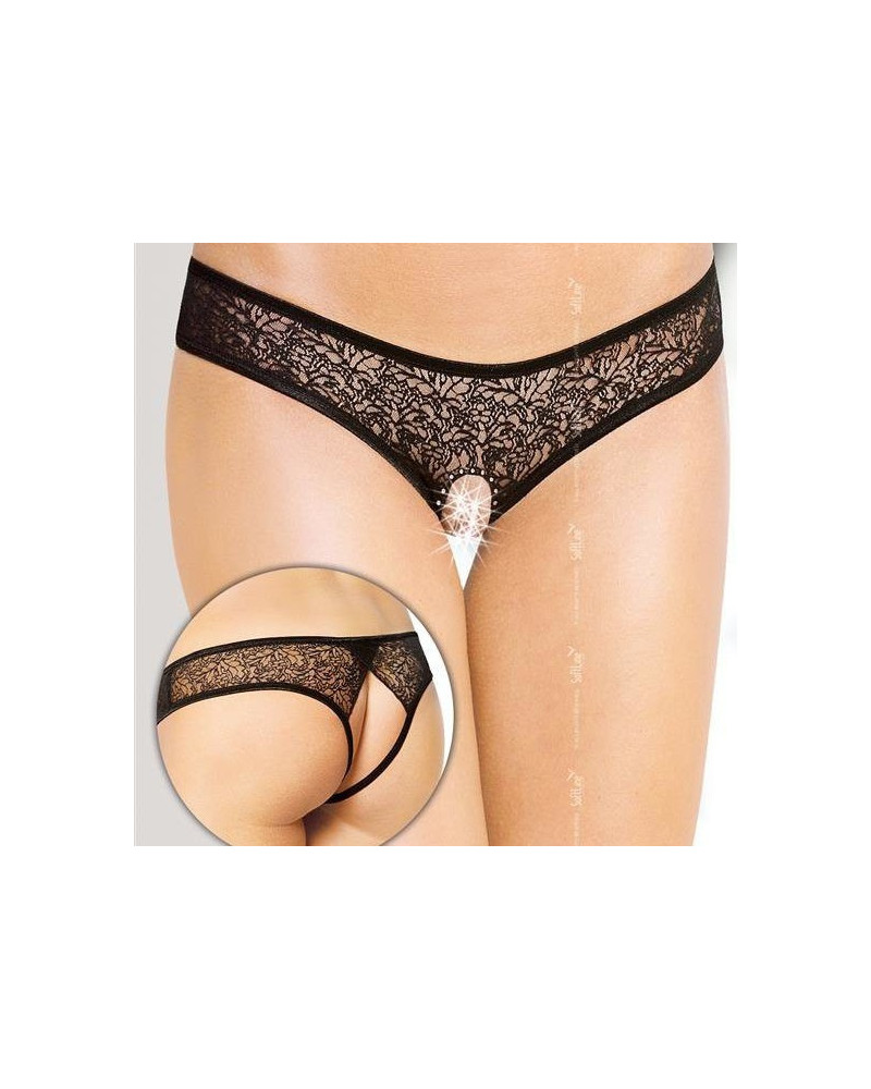 Tanga ouvert ROSITA - Noir   Couleur principale:Noir