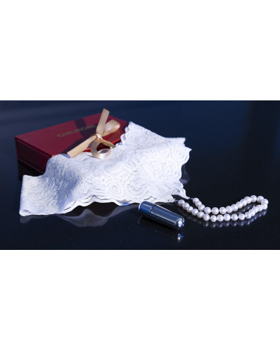 String perlé Izia + Mini Vibro Blanc  Couleur principale:Blanc