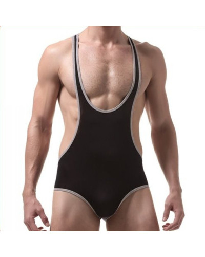 Body Singlet Fin Noir-Blanc  Couleur principale:Noir Couleur secondaire:Blanc