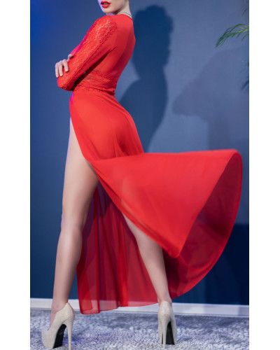 Robe ouverte Nuria - Rouge  Couleur principale:Rouge