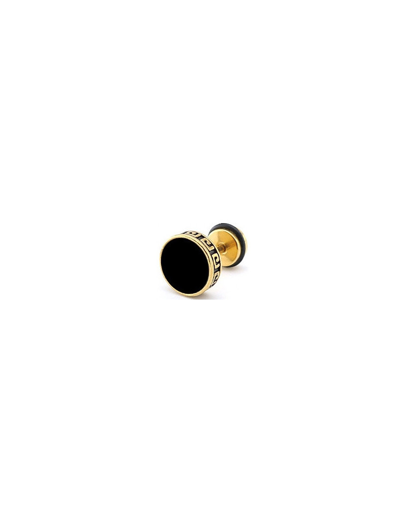 Clou d'oreille FLAT ETHNIC doré-noir Couleur principale:Jaune Couleur secondaire:Noir