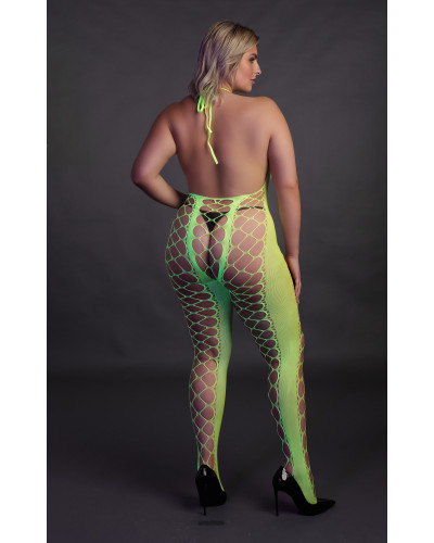 Combinaison Filet et Dos nu Vert Fluo  Couleur principale:Vert