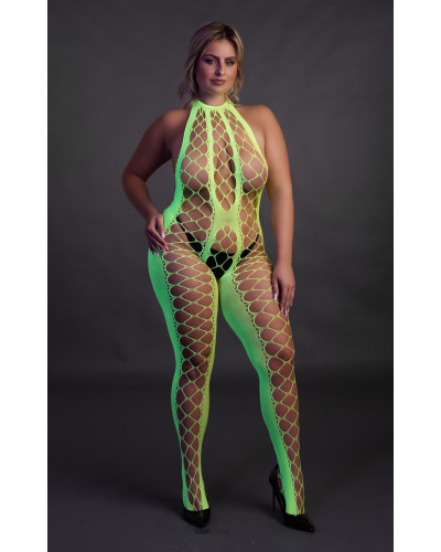Combinaison Filet et Dos nu Vert Fluo  Couleur principale:Vert