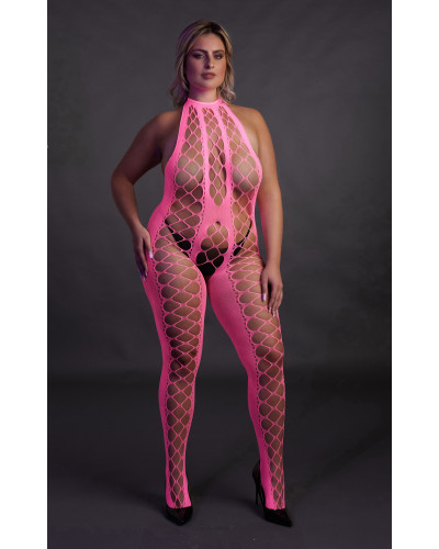 Combinaison Filet et Dos nu Rose Fluo  Couleur principale:Rose